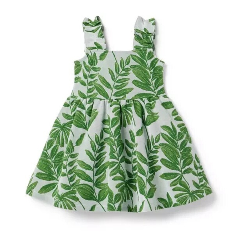 Janie and Jack Palm Jacquard Dress Girls Size 2T‎